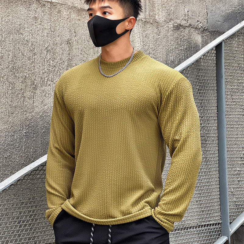 SPORTS LONG SLEEVE MENS AMERICAN T-SHIRT SLIM TRAINING CASUAL SWEATSHIRT BASE SHIRT WRINKLE ANTI WRINKLE RUNNING BASKETBALL FITNESS TOP