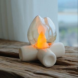 QtingLab 火堆小夜灯 露营氛围营造灯 治愈暖光ins风设计夜灯摆件