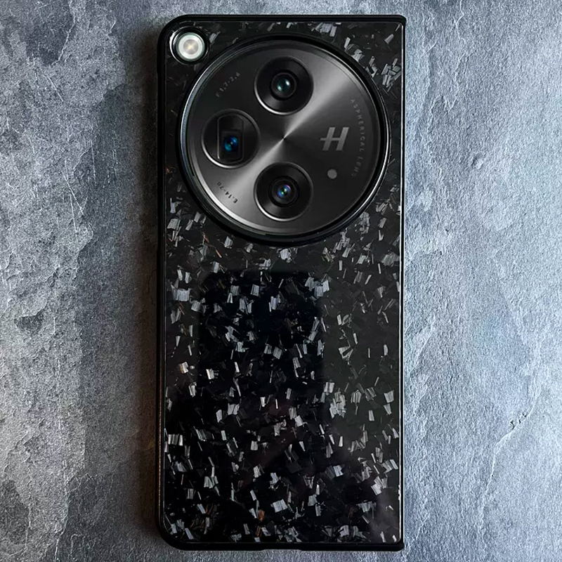 黑叶原创适用于OPPO Find N3锻造碳纤维手机壳套Find N5折叠屏保护壳套硬质轻奢个性小众防摔简约手机保护壳