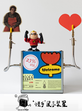 RPL金属立式展示盒工业风MENU海报架 怪手咖啡馆酒吧展厅信息道具