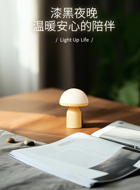 Morefun 蘑菇小夜灯 欧式Atollo台灯 多巴胺风格 创意床头灯摆件