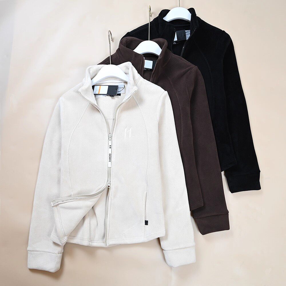 美系K尔  女士柔软双面绒里面修身长袖开衫卫衣外套