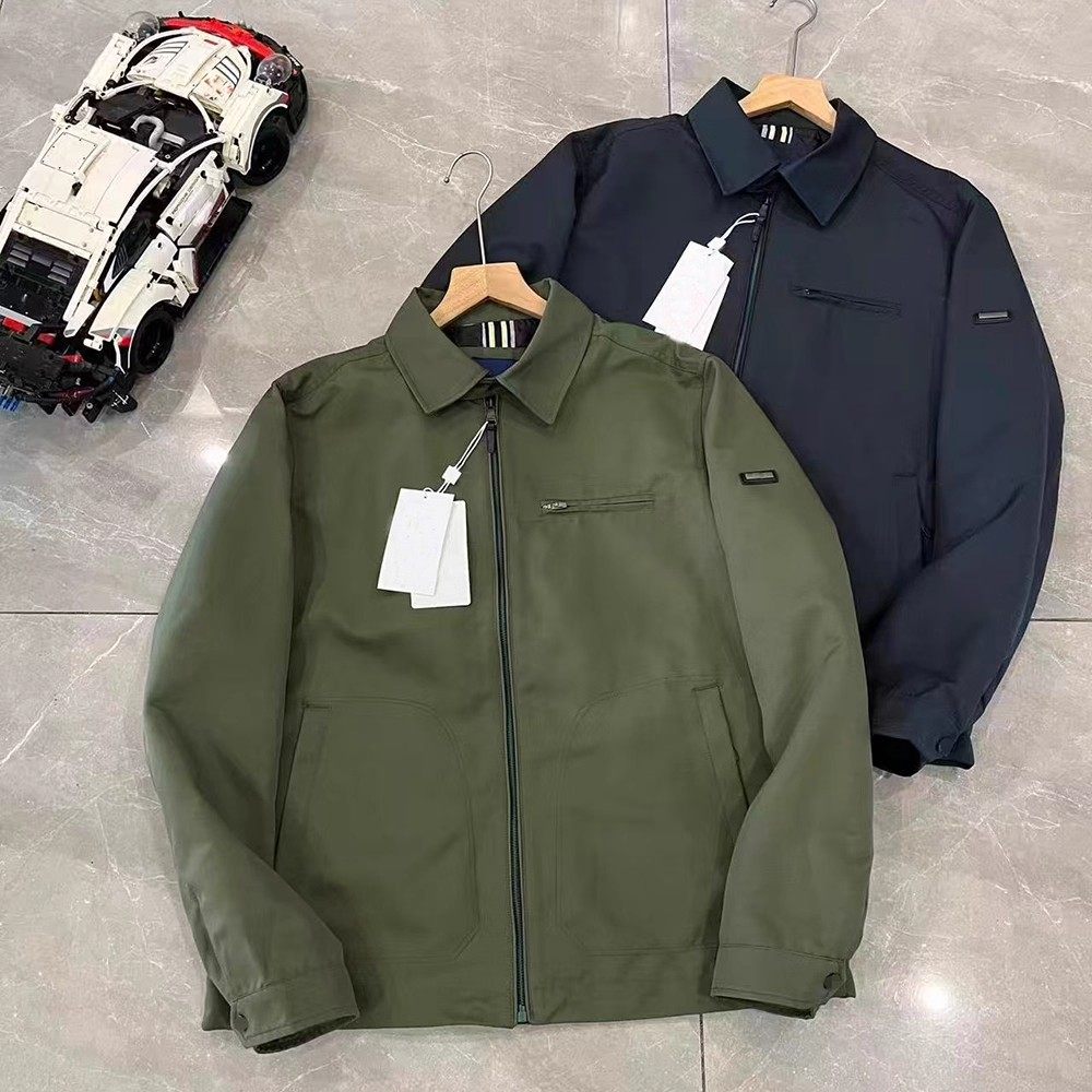 男士春秋宽松翻领夹克 纯色简约男士休闲通勤挺阔上衣外套