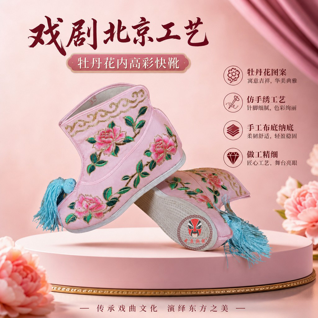 戏曲北京工艺内高女彩快靴打鞋
