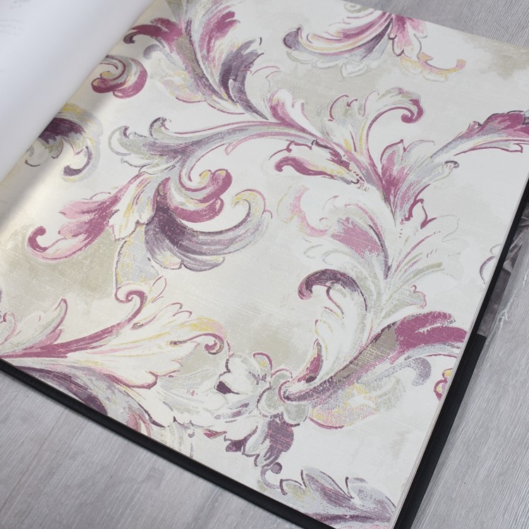 美国原装进口WQ莨苕叶 美式电视沙发背景墙玄关背景墙纯纸壁纸