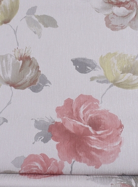 现货 法国原装进口壁纸 美式田园素雅大花  J84505 环保树脂壁纸