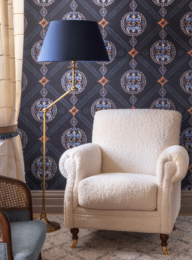 美国进口壁纸 ABEILLE DECORATIF Indigo Wallpaper 无纺布 墙纸