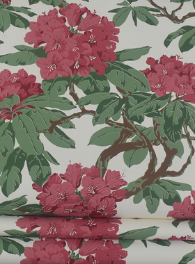 现货 SPCT美式田园 植物大花 繁花 墙纸客厅卧室背景墙 环保壁纸