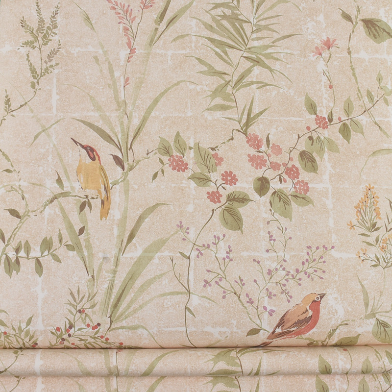 现货 英国原装进口壁纸 美式田园 花鸟 卧室背景墙环保纯纸墙纸