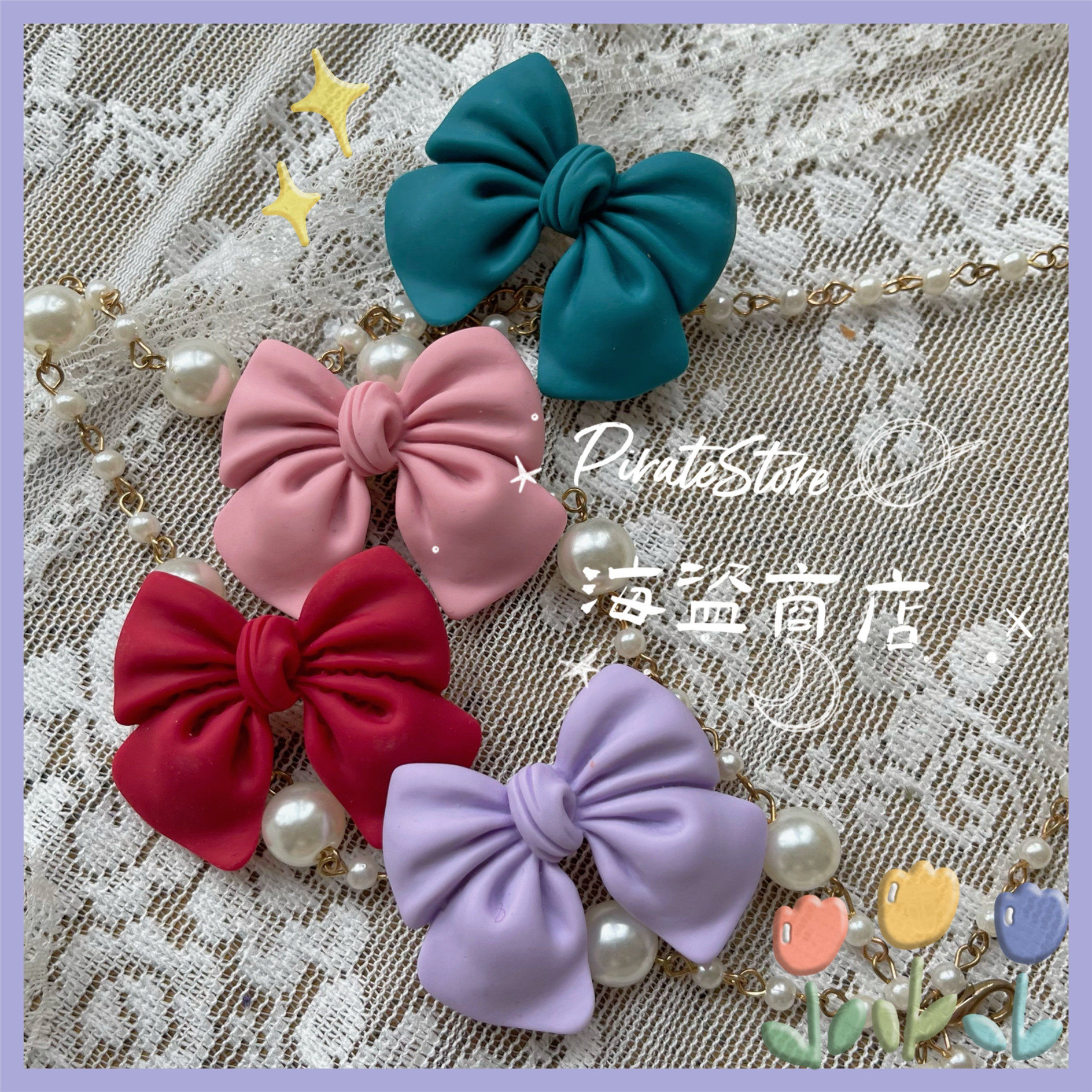 可可爱爱小蝴蝶结发夹 树脂甜系少女头饰 百搭日常装饰 jk学生