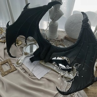 暗裔 小恶魔翅膀魅魔皮质暗黑哥特Lolita cosplay万圣节大号直播