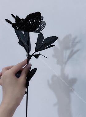 蝶梦 黑色蝴蝶花朵 暗黑系拍摄道具 cos直播Lolita造型布景万圣节