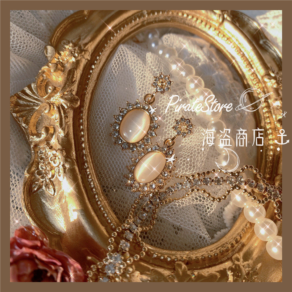 许愿池希腊闪闪法式宫廷风耳钉