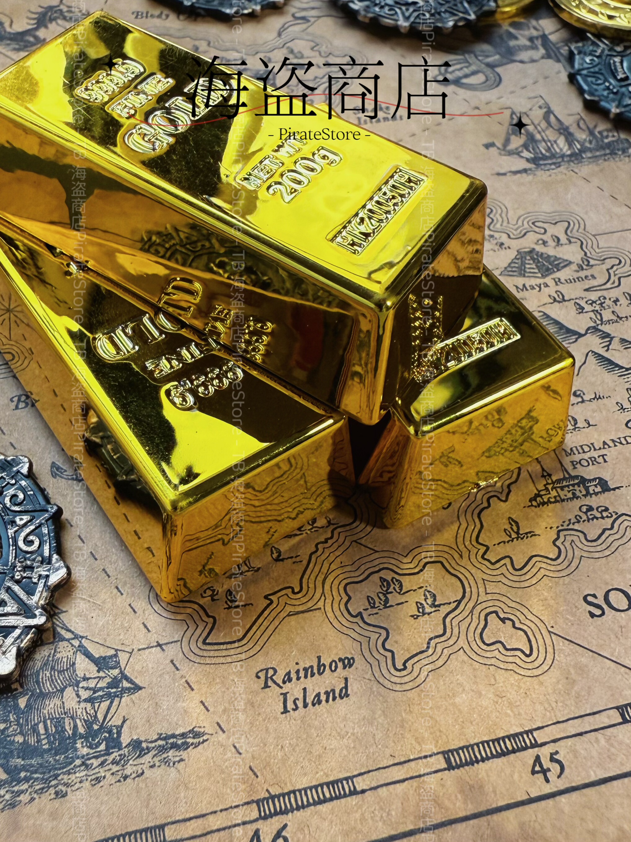 金闪闪 实心仿真金砖道具拍照布景小号桌游剧本杀玩具金条gold