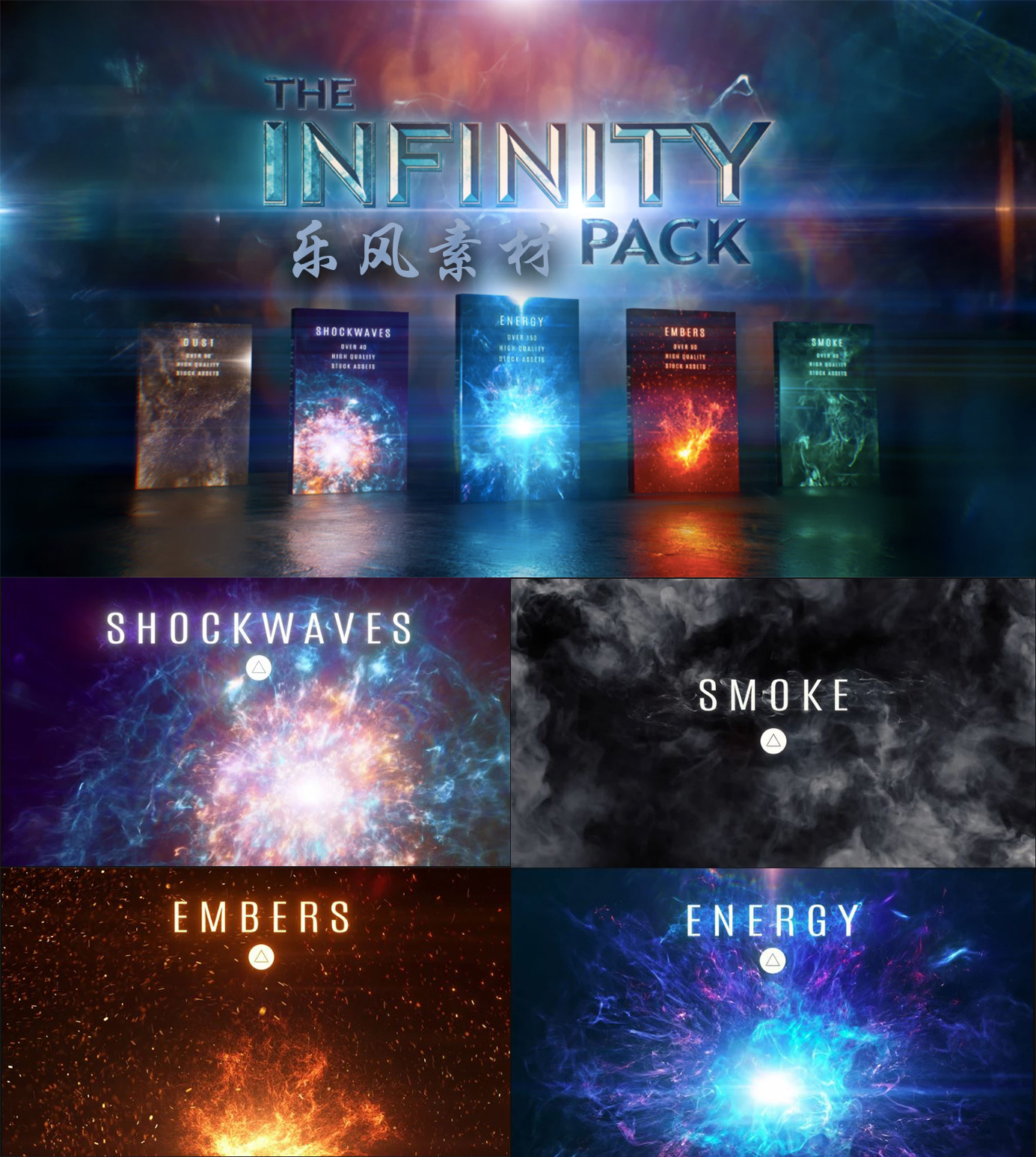 400+科幻魔法能量冲击波星火粒子粉尘烟雾效果合成4K视频素材