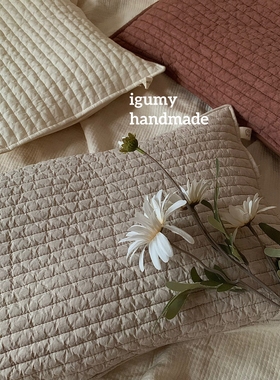 i韩国进口绗缝面料儿童枕幼儿园午托班小枕头宝宝午睡四季通用ins