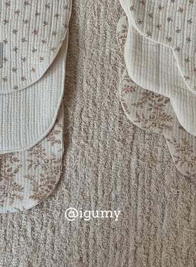 igumy韩国进口布料纯棉吸水360度新生婴儿防吐奶假领围嘴口水巾