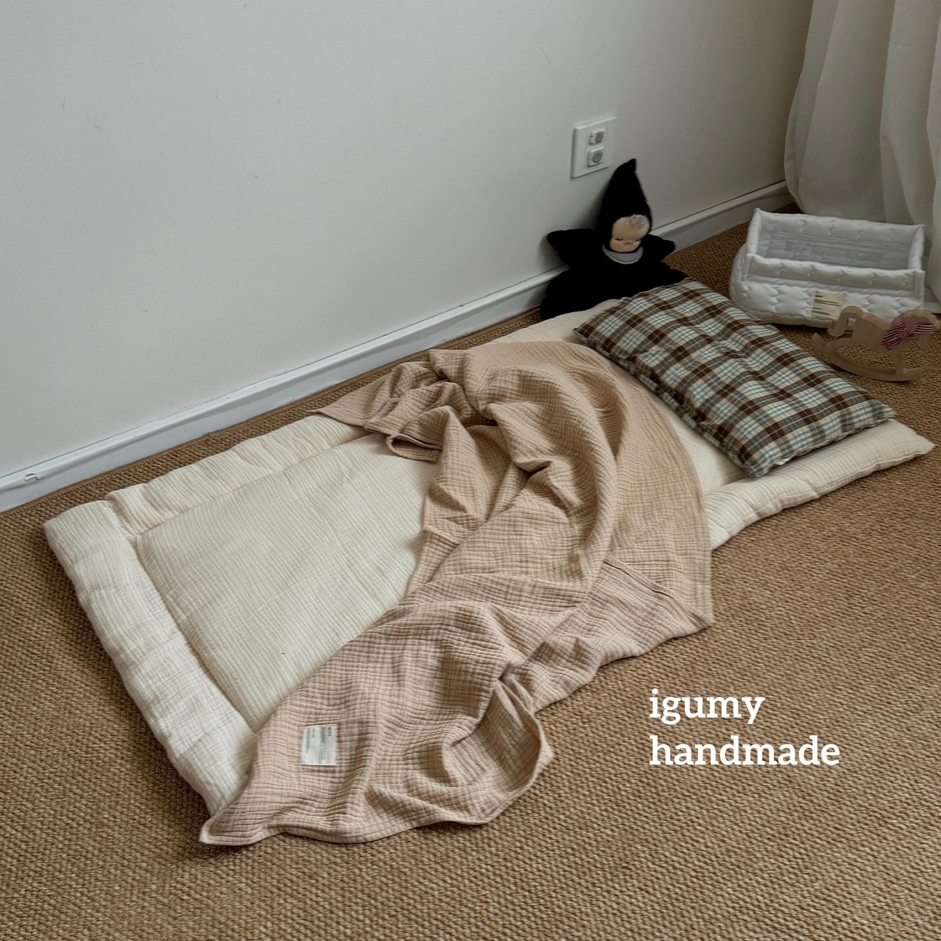 ins日系格子褶皱水洗棉四件套