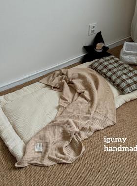 i韩国进口ins儿童幼儿园枕头纯棉纱盖毯三四件套床垫宝宝床品枕头