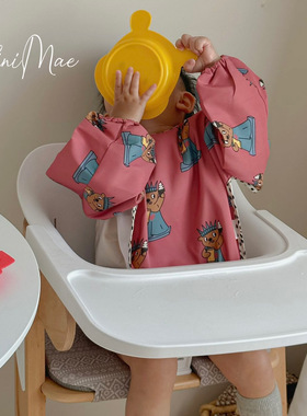 ins韩系宝宝吃饭防脏衣罩衣婴儿反穿衣护衣罩衫防水自主进食围兜