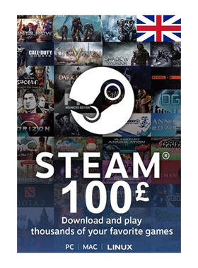 STEAM WALLET GIFT CARD 100 GBP UK 英国Steam钱包充值卡100磅