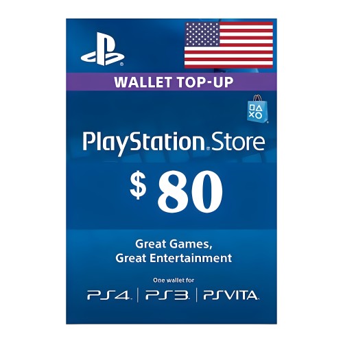 $80PlayStationCardPSN充值卡