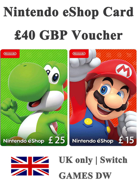 Nintendo eShop Store GBP40 Currency Card UK 英国Switch充值卡