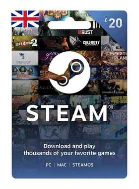 Steam Gift Card GBP20 WALLET TOP-UP英服steam数字礼物充值卡UK