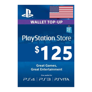 Wallet PSN TopUp Voucher 美服Sony钱包充值125刀 $125 Code USD