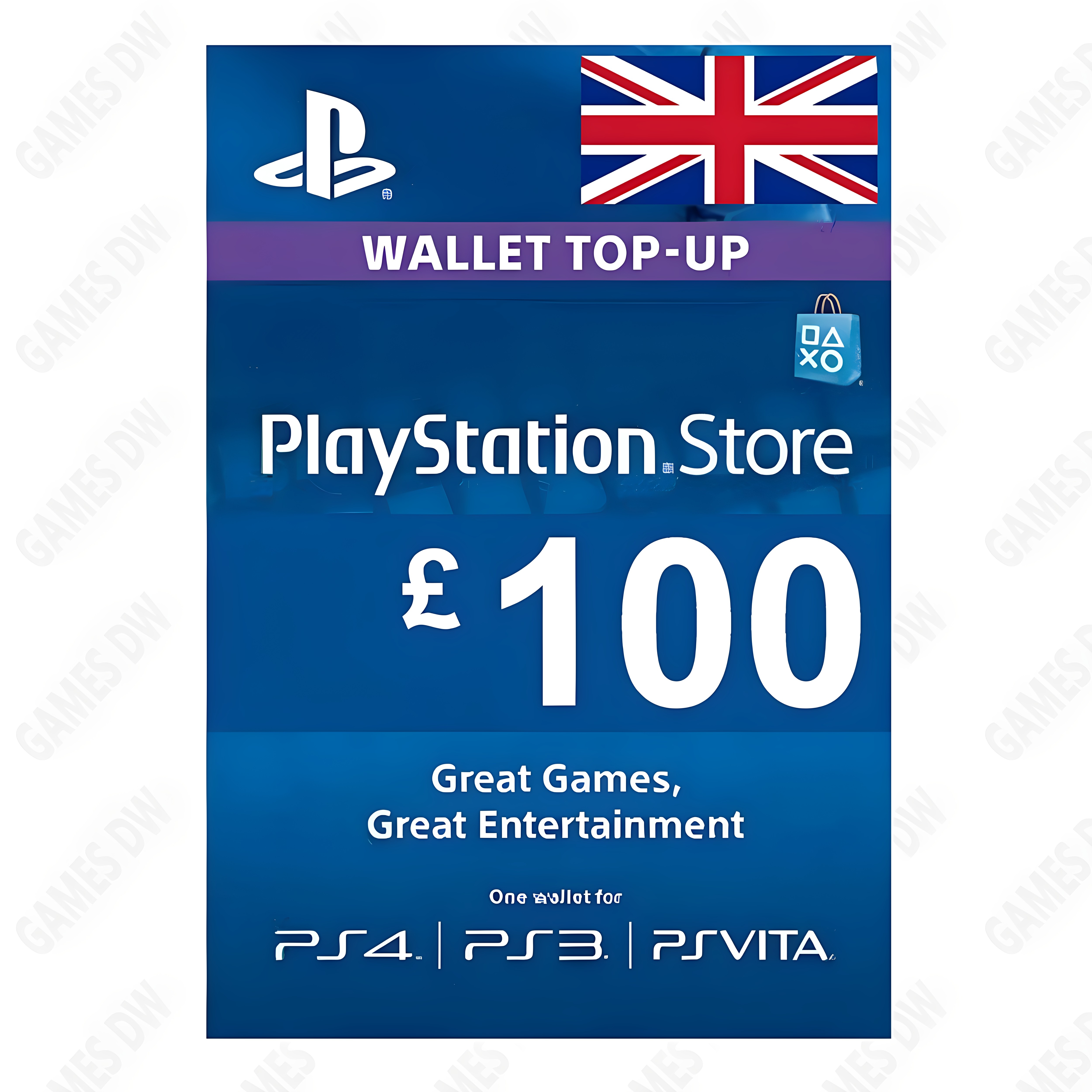 PlayStation Network Gift Card 100GBP英国PSN数字充值卡PS5/PS4