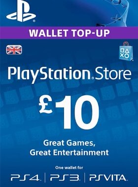 PlayStation Card 10 GBP Wallet Top Up 英国PSN充值卡10英镑UK