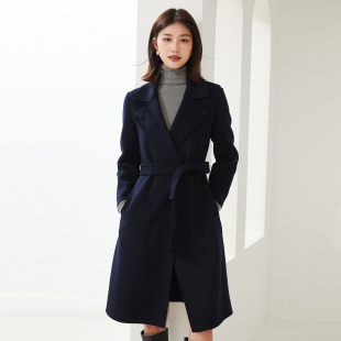 羊毛呢外套正肩修身系带2026新款双面羊绒大衣女中长款高级感