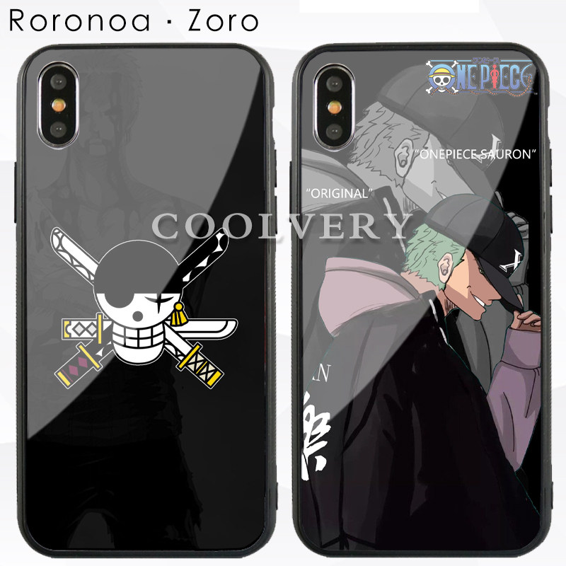索隆手机壳定制海贼王适用于苹果17PROMAX华为mate80小米16OPPORENO12VIVO魅族任意型号潮玻璃壳磨砂软胶防摔