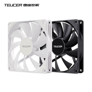 TEUCER 9015薄扇台式电脑机箱9cm风扇黑色9015温控静音CPU散热器