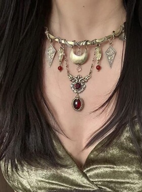 复古民族风流苏吊坠项圈时尚气质个性百搭颈链轻奢高级感项饰饰品