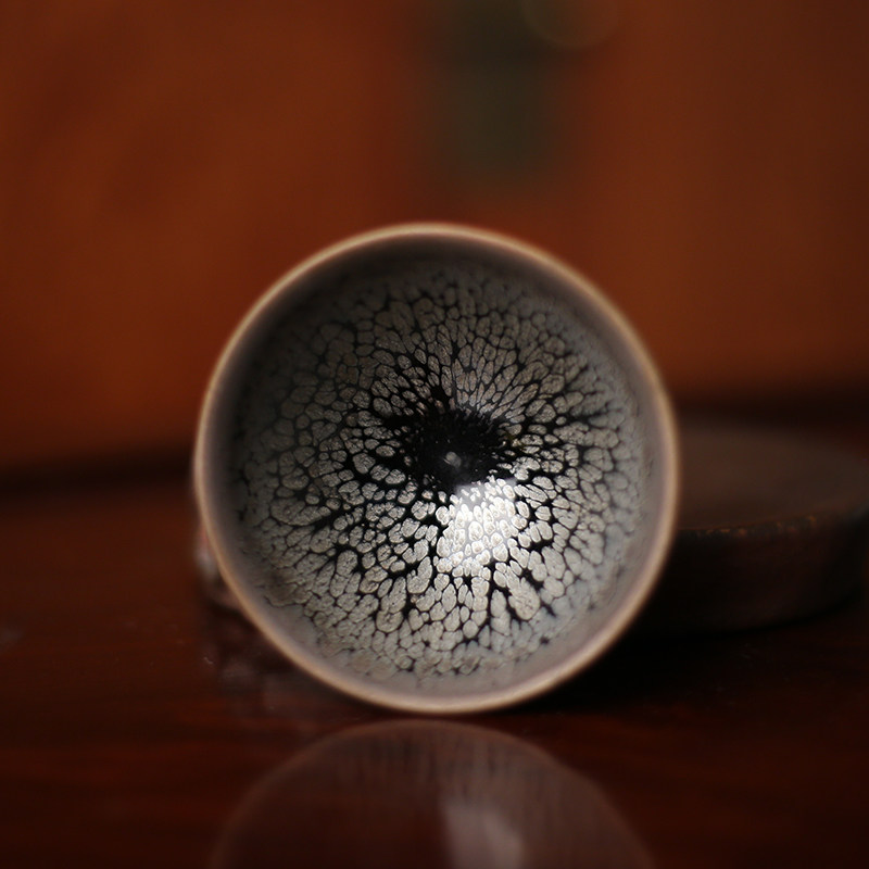 【器世界】日本水出胜大师天目盏建盏曜变金油滴紫光手拉坯原矿釉