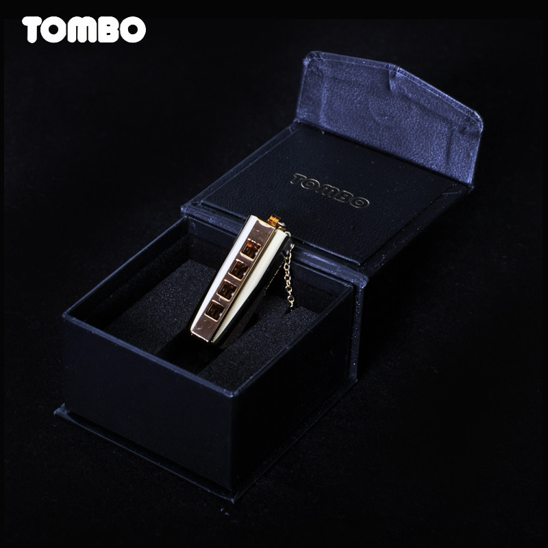 TOMBO通宝迷你口琴1204PKS 1204KN 金色 礼盒 单音4孔项链口琴