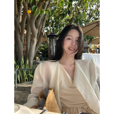 Floating 人手B备 wan能搭 防晒透感薄款百搭气质外套上衣