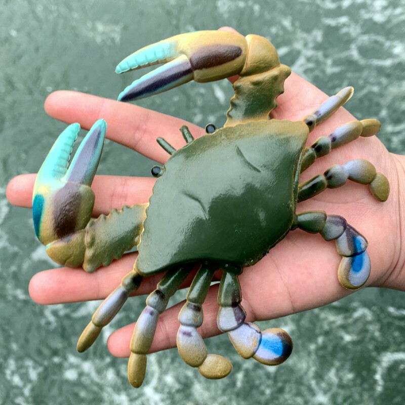 塑胶仿真螃蟹青色海鲜水产模型