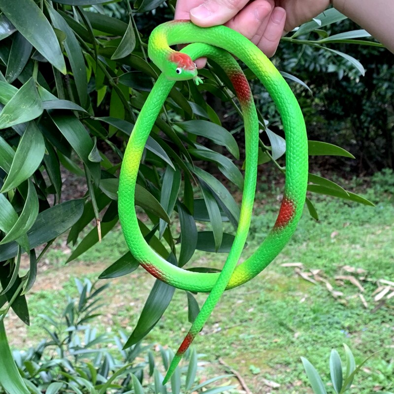 软胶仿真大蛇小蛇绿色幼儿园儿童玩具吓人假蛇橡胶蛇静态动物模型