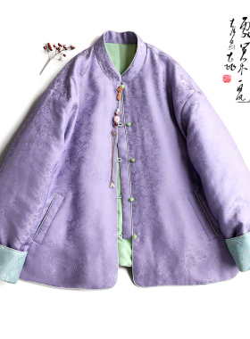 云澍原创交织提花新中式复古轻国风改良唐装上衣外套棉衣棉服女冬