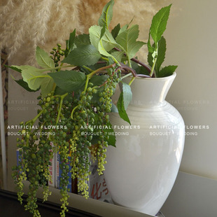 软胶手感商陆仿真花带叶果实 柔丽丝垂吊绿植室内民宿配花艺插花