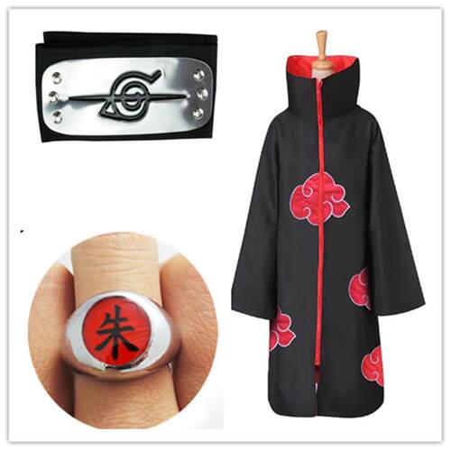 Anime Naruto Cosplay Costume Akatsuki Cloak Naruto Uchiha 。