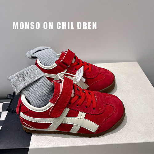 女童板鞋2025秋季新款男童阿甘鞋真皮透气儿童运动鞋软底宝宝鞋潮