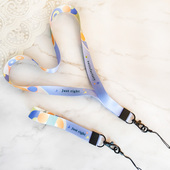 木兮原创几何蓝色时尚 加厚通用不嘞脖吊绳胸卡钥匙手机手腕挂脖绳