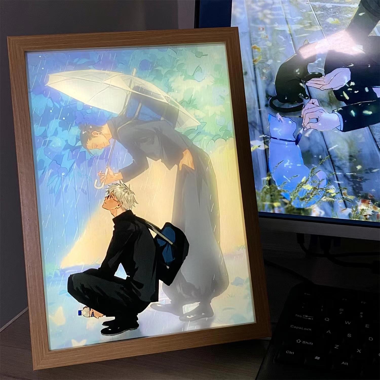 五条悟夏油杰灯光画动漫周边同学朋友生日礼物发二次元镜子灯光画