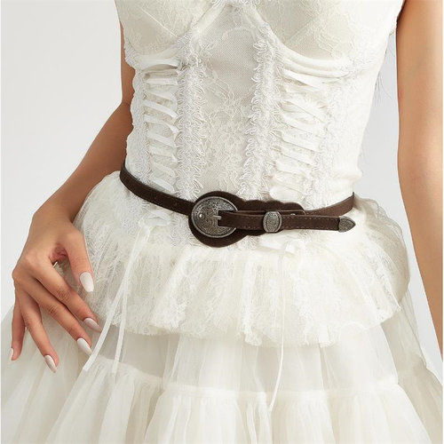 麂皮绒腰封宽腰带y2k辣妹装饰