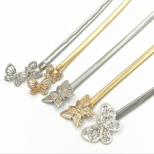 女细装连衣裙子配带金属蝴蝶扣女士弹力松紧腰带礼服牛仔裤带