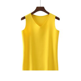 本命年男女士无痕德绒保暖黄色背心结婚打底速热大红背心马甲