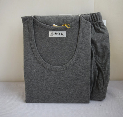 莱卡低圆领中老年全棉保暖内衣